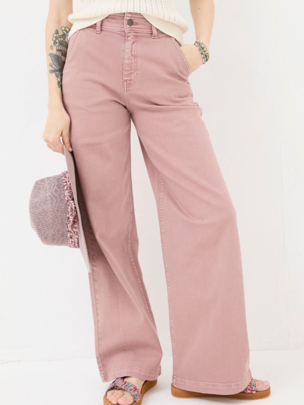 Fatface Cassie Wideleg jean in rosepink - Picture 2 of 4